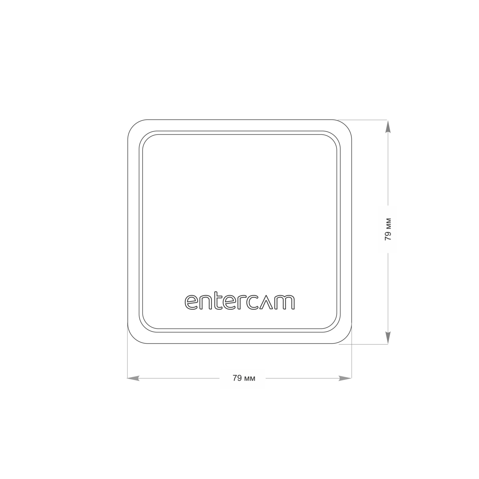 Считыватель ENTERCAM Reader OSDP/Wiegand схема вид спереди